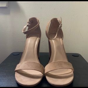 Target High Block Heeled Pumps Taupe Size 9